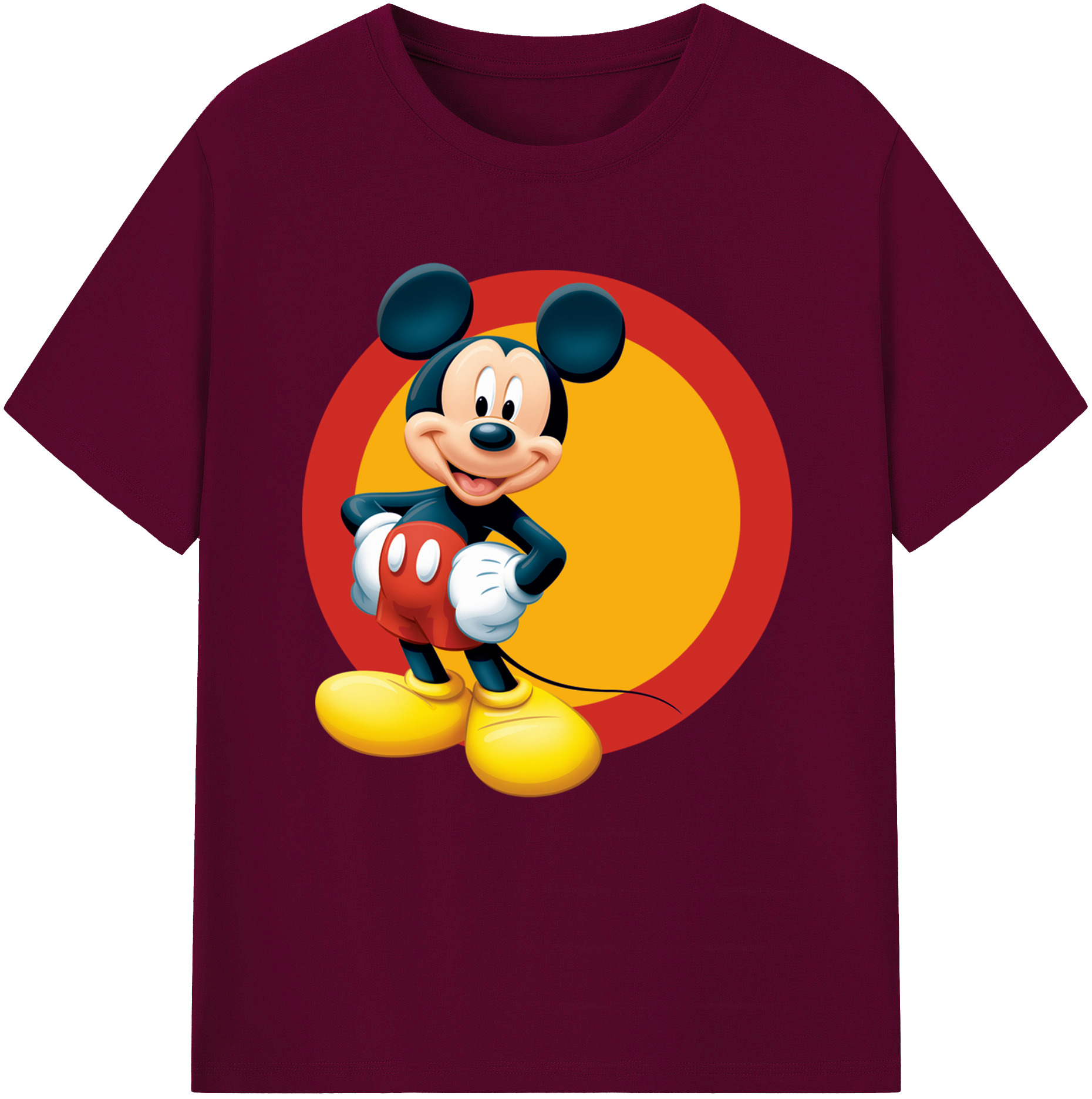 （画像用） ミッキーマウス Mickey Mouse レディースカジュアルプリントTシャツ（綿100％）